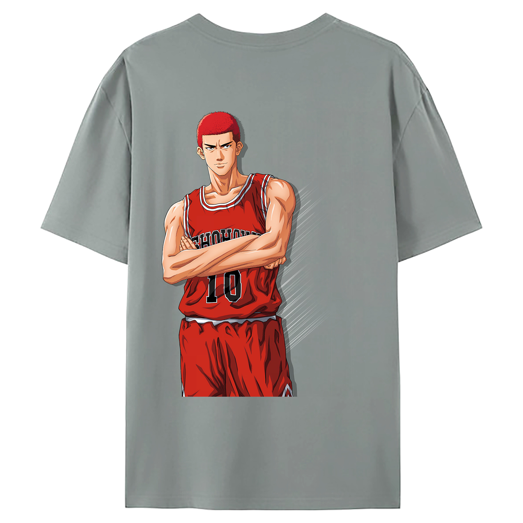 （画像用） SLAM DUNK／スラムダンク 綿100％ メンズ半袖Tシャツ（バックプリント） 通気性